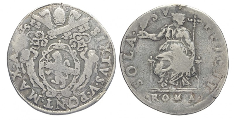 Roma Testone 1585-1590

Roma, Sisto V (1585-1590), Testone s.d., RR Ag mm 30 g...