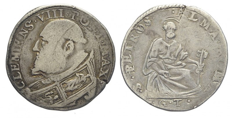 Roma Testone 1592-1605

Roma, Clemente VIII (1592-1605), Testone, RR Ag mm 30,...