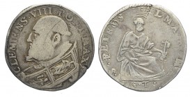 Roma Testone 1592-1605

Roma, Clemente VIII (1592-1605), Testone, RR Ag mm 30,5 g 9,12 MB+
