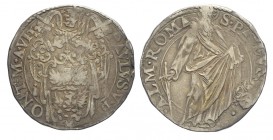 Roma Testone 1605-1621

Roma, Paolo V (1605-1621), Testone, RR Ag mm 29,5 g 9,44 q.BB
