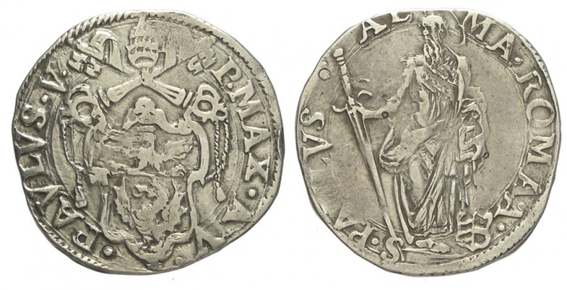 Roma Testone 1605-1621

Roma, Paolo V (1605-1621), Testone, Ag mm 29 g 9,42 q....