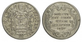 Roma Testone 1686

Roma, Innocenzo XI, Testone 1686, non comune Ag mm 32 g 9,09 spatinato, BB+