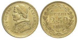 Roma 2,5 Scudi 1859 XIII

Roma, Pio IX, 2,5 Scudi 1859 anno XIII, Au mm 19 g 4,33, q.FDC