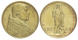 Roma 100 Lire 1932

Roma, Pio XI, 100 Lire 1932, Rara Au mm 23,5 g 8,80, SPL