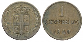Savoia Centesimo 1842

Savoia, Carlo Alberto, Centesimo 1842, RR Cu mm 15 g 1,00, BB