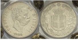 50 Centesimi 1889

Regno d'Italia, Umberto I, 50 Centesimi 1889, Rara Ag mm 18 sigillata A. Bazzoni senza indicazione della conservazione, BB-SPL