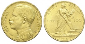 100 Lire 1912

Regno d'Italia, Vittorio Emanuele III, 100 Lire 1912, RR, Au mm 35 g 32,25 leggermente pulita altrimenti migliore di SPL