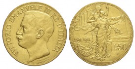 50 Lire 1911

Regno d'Italia, Vittorio Emanuele III, 50 Lire 1911, Rara Au mm 28 BB-SPL