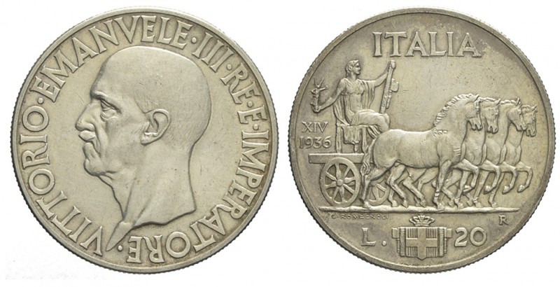 20 Lire 1936

Regno d'Italia, Vittorio Emanuele III, 20 Lire 1936, Rara Ag mm ...