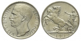 10 Lire 1930

Regno d'Italia, Vittorio Emanuele III, 10 Lire 1930, Rara Ag mm 27 g 10,00, SPL