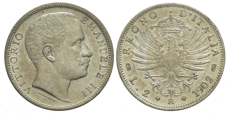 2 Lire 1902

Regno d'Italia, Vittorio Emanuele III, 2 Lire 1902, Rara Ag mm 27...