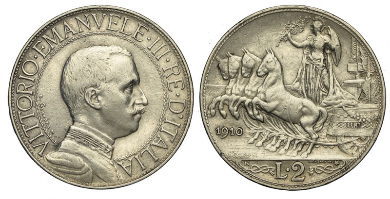 2 Lire 1910

Regno d'Italia, Vittorio Emanuele III, 2 Lire 1910, Rara, Ag mm 2...