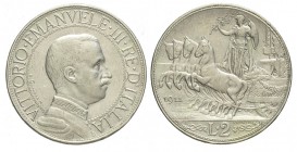 2 Lire 1911 Quadriga

Regno d'Italia, Vittorio Emanuele III, 2 Lire 1911 "Quadriga", RR Ag mm 27 moneta pulita altrimenti BB-SPL