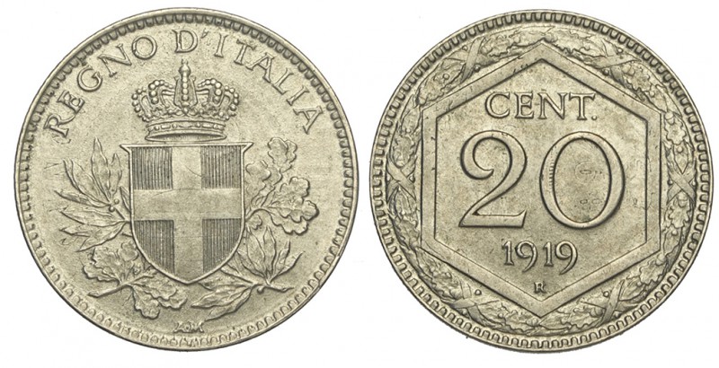 20 Centesimi 1919

Regno d'Italia, Vittorio Emanuele III, 20 Centesimi 1919 Es...