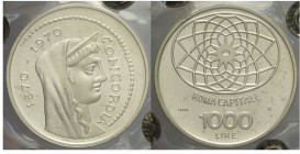 1000 Lire 1970 Prova

Repubblica Italiana, Monetazione in Lire, 1000 Lire 1970 Prova, Rara Ag mm 31,4, sigillata FDC da A. Bazzoni