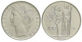 100 Lire 1955

Repubblica Italiana, Monetazione in Lire, 100 Lire 1955, Ac mm 27,8 g 8,00, q.FDC