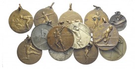 13 medaglie sportive

Lotto di 13 medaglie premio sportive del periodo fascista, metalli vari, BB-SPL