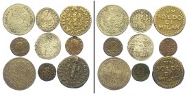 Mantova Lotto

Mantova, Lotto di 9 monete: 8 Soldi 1612-1626 MIR 612 BB+, Lira 1689 BB/MB, Lira 1732 BB-SPL, Parpagliola 1612-1626 MB, Soldo Assedio...