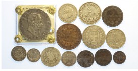 Savoia Lotto

Savoia, Lotto di 14 monete, segnaliamo: Lira 1826 T BB, Lira 1863 M valore q.BB, 50 Cent 1863 N valore BB-SPL