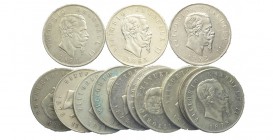 Regno Lotto

Regno d'Italia, Vittorio Emanuele II, Lotto di 13 monete da 5 lire in argento, segnaliamo: 1865 T BB, 1871 M SPL, 1872 M SPL-FDC, 1875 ...