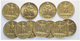 Regno Lotto

Regno d'Italia, Vittorio Emanuele III, Lotto di 11 monete da 5 Lire in argento senza ripetizioni, segnaliamo il 1937 Raro in q.FDC-FDC