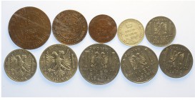 Regno Colonie Lotto

Regno d'Italia, Vittorio Emanuele III Colonie, Lotto di 10 monete, segnaliamo: 1/4 Rupia 1910 BB, 4 Bese 1909 MB, 10 Lek 1939 B...