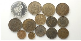 Argentina Lot

Argentina, Republic, Lotto di 14 monete, segnaliamo: Peso 1995 Proof, Centavo 1893 colpetti rame rosso