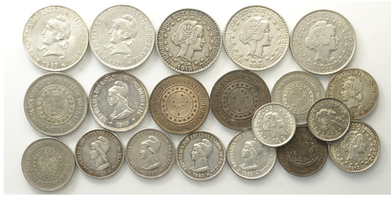 Brazil Lot

Brazil, Republic, Lotto di 20 monete 1889-1913, segnaliamo: 1000 R...