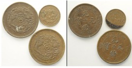 China Lot

China, Chekiang, Lotto di 3 monete, segnaliamo: 10 Cash (1903-1906) Y-49.1 BB-SPL (2 pz)