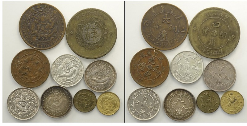 China Lot

China, Lotto di 9 monete, segnaliamo: Szechuan 10 Cash (1903-1905) ...