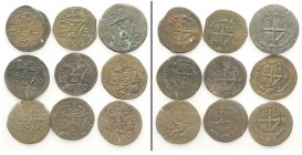 Colombia Lot

Colombia, Santa Marta, Lotto di 8 monete da 1/4 Real 1820 KM-B4 MB+÷BB+ in aggiunta un esemplare Cartagena 1/2 Real KM-D2 MB