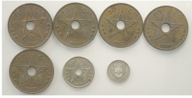 Congo Lot

Congo, Lotto di 7 monete, segnaliamo: 50 Centimes 1887 KM-5 Cleaned SPL, 10 Centimes 1887 SPL, 10 Centimes 1894 SPL-FDC