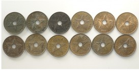 Congo Lot

Congo, Lotto di 12 monete da 5 Centimes, segnaliamo: 5 Centimes 1887 q.FDC Red copper