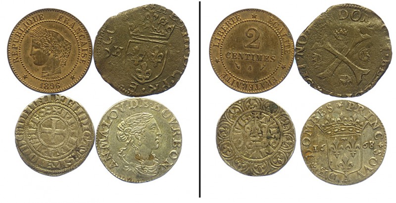 France Lot

France, Lotto di 4 monete, segnaliamo : Dombes 1/12 Ecu (luigino) ...
