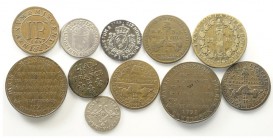 France Lot

France, Lotto di 11 monete/tokens 1657-1791, segnaliamo: 1/10 Ecu 1786 A Gad.353 SPL, 3 Sols (1791) KM-Tn44 BB, 1/12 Ecu 1661 B KM-199.2...