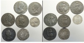 Great Britain Lot

Great Britain, Lotto di 5 monete 1570-1754, segnaliamo : 6 Pence 1570 Spink 2562 BB, 6 Pence 1711 KM-522.1 BB, 1/2 Penny 1754 KM-...