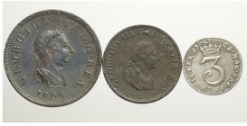 Great Britain Lot

Great Britain, George III, Lotto di 3 monete: 3 Pence 1762 KM-591 SPL+, 1/2 Penny 1806 KM-662 q.SPL, Farthing 1799 KM-646 BB+