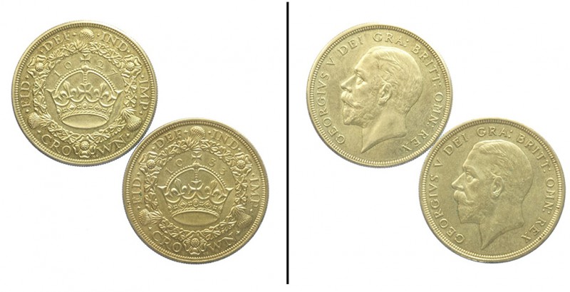 Great Britain Lot

Great Britain, George V, lotto di 2 monete: Crown 1927 SPL,...