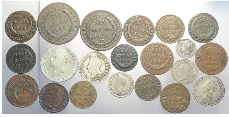 Haiti Lot

Haiti, Lotto di 21 monete 1827-1846, segnaliamo: 6 Centimes 1846 AN...