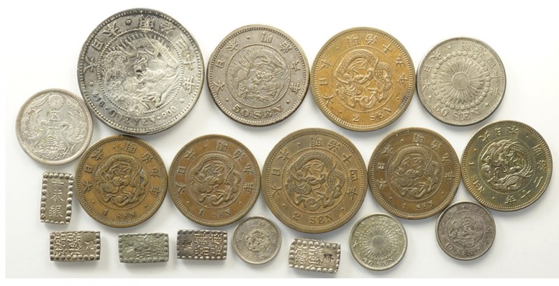 Japan Lot

Japan, Mutsuhito, Lotto di 18 monete, segnaliamo: 50 Sen 1873 Y-25 ...
