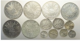 Mexico Lot

Mexico, Lotto di 13 monete 1875-1883, segnaliamo: 8 Reales 1875 Mo BH KM-377.10 colpo BB-SPL, 8 Reales 1877 Go FR KM-406.9 BB-SPL, 8 Rea...