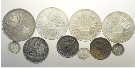 Mexico Lot

Mexico, Lotto di 10 monete 1887-1890, segnaliamo: 8 Reales 1888 Cn AM KM-377.3 SPL-FDC, 8 Reales 1890 Zs FZ KM-377.13 cleaned SPL