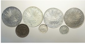 Mexico Lot

Mexico, Lotto di 7 monete 1891-1893, segnaliamo: 8 Reales 1892 Ho FG KM-377.9 cleaned SPL, 8 Reales 1893 Ga JS KM-377.6 SPL, 8 Reales 18...