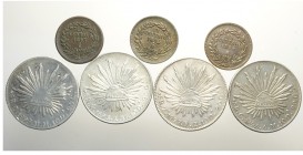 Mexico Lot

Mexico, Lotto di 7 monete 1894-1897, segnaliamo: 8 Reales 1895 Cn AM KM-377.3 q.SPL, 8 Reales 1896 Mo AM KM-377.10 cleaned SPL, 8 Reales...