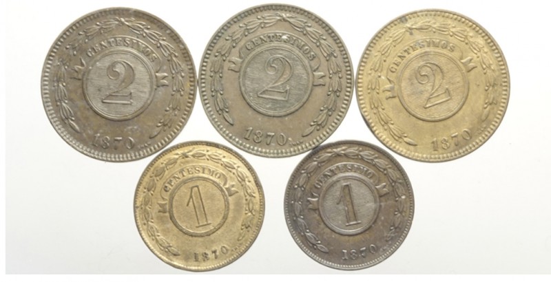 Paraguay Lot

Paraguay, Lotto di 5 monete 1870, segnaliamo: 2 Centesimos KM-3 ...