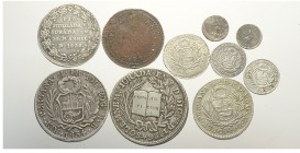 Peru Lot

Peru, Lotto di 10 monete 1823-1855, segnaliamo: 6 Reales 1826 Fonr. 9018 MB-BB, 2 Reales 1828 Fonr. 9028 BB-SPL, Real 1850 LimaeMB KM-145....