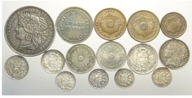 Peru Lot

Peru, Lotto di 15 monete 1823-1909, segnaliamo: 5 Pesetas 1880 BF KM-201.2 BB-SPL, Peseta 1880 BF KM-200.2 SPL