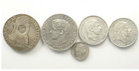 Philippines Lot

Philippines, Spanish Colony, Lotto di 5 monete, segnaliamo: 8 Reales (1834-1837) Countermark KM-100 BB, Peso 1897 SGV KM-154 cleane...