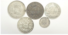 South Africa Lot

South Africa, Lotto di 5 monete, segnaliamo: 2 Shillings 1895 KM-6 BB