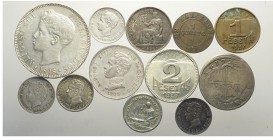 Spain Lot

Spain, Lotto di 12 monete 1723-1937 segnaliamo: 5 Pesetas 1898 (98) SG V KM-707 SPL-FDC, 2 Pesetas 1905 (05) SM V KM-725 q.FDC, 50 Centes...